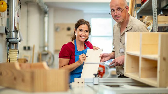 Therapeut in der Werkstatt
