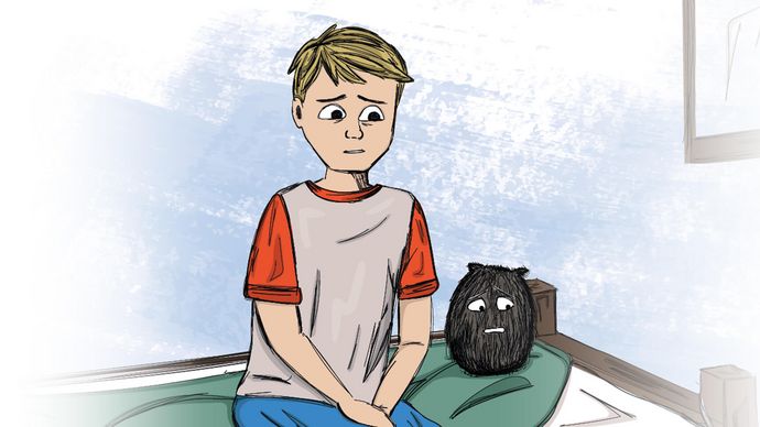 Max in seinem Zimmer