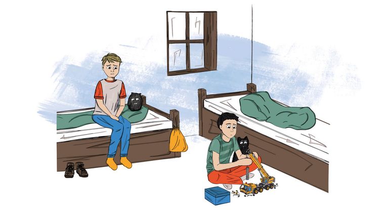 Max in seinem Zimmer